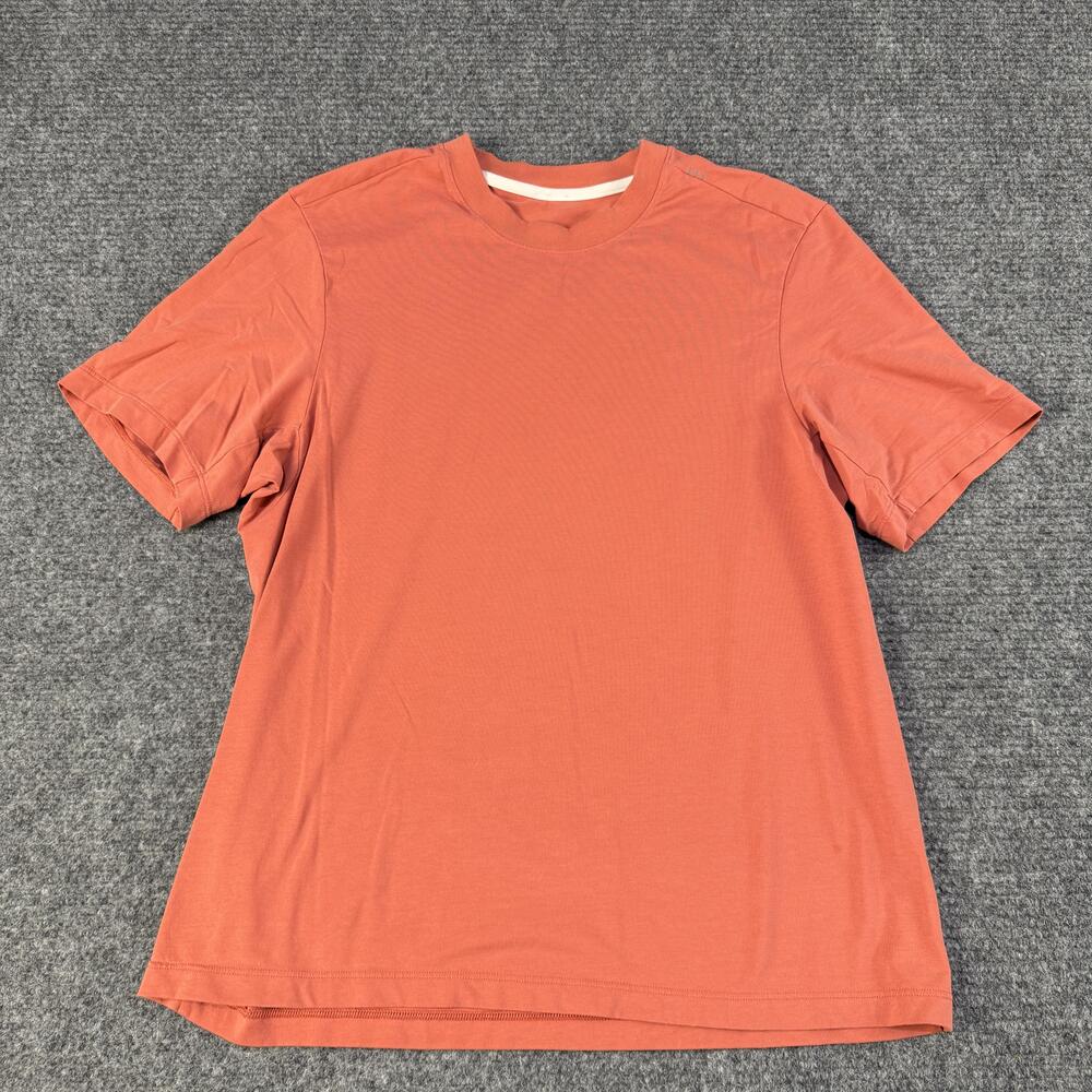 Lululemon Shirt Mens Large Orange Short Sleeve Crewneck Athletic Performance Tee